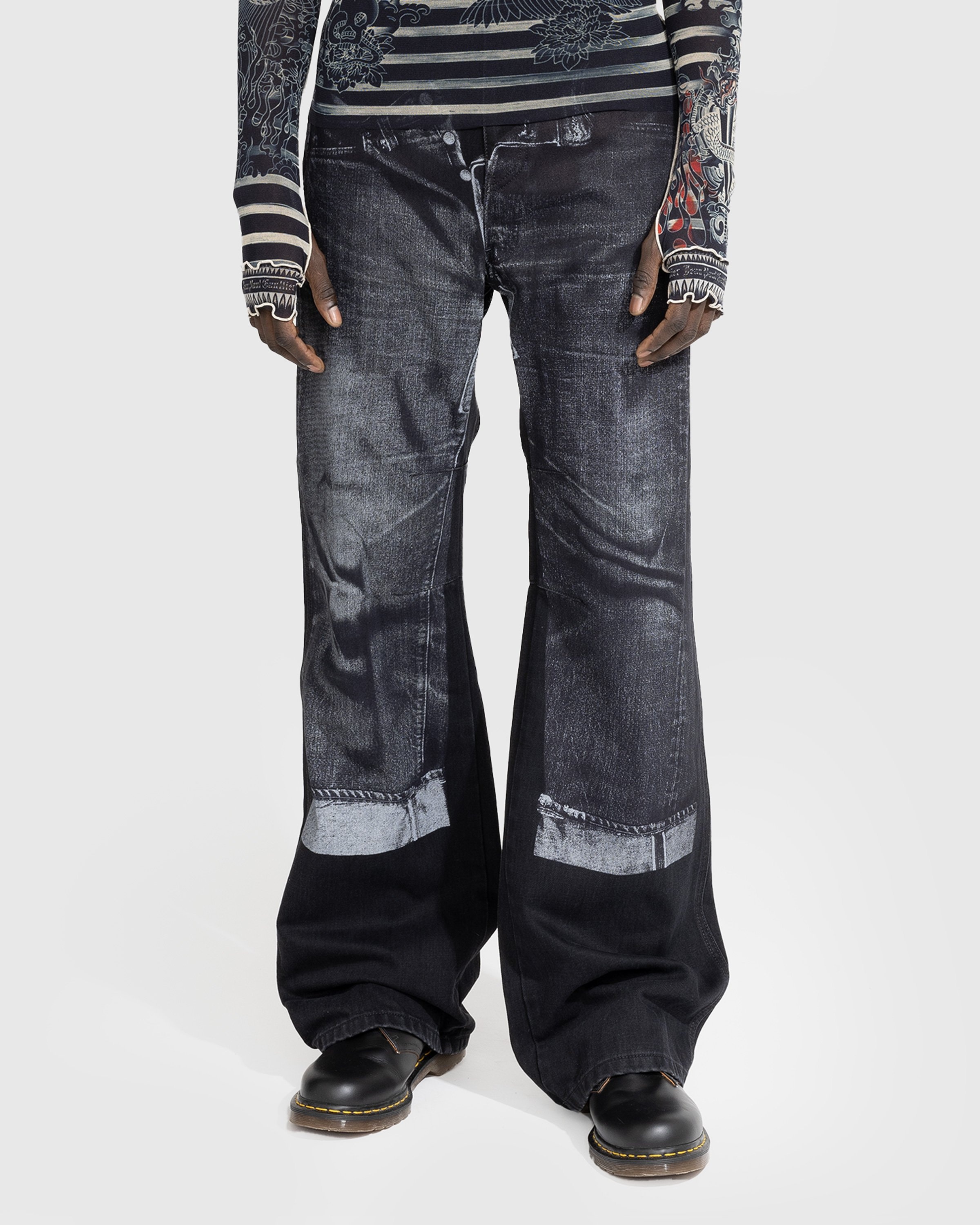 Jean Paul Gaultier – Denim Trompe L'oeil Jeans Black/Gray